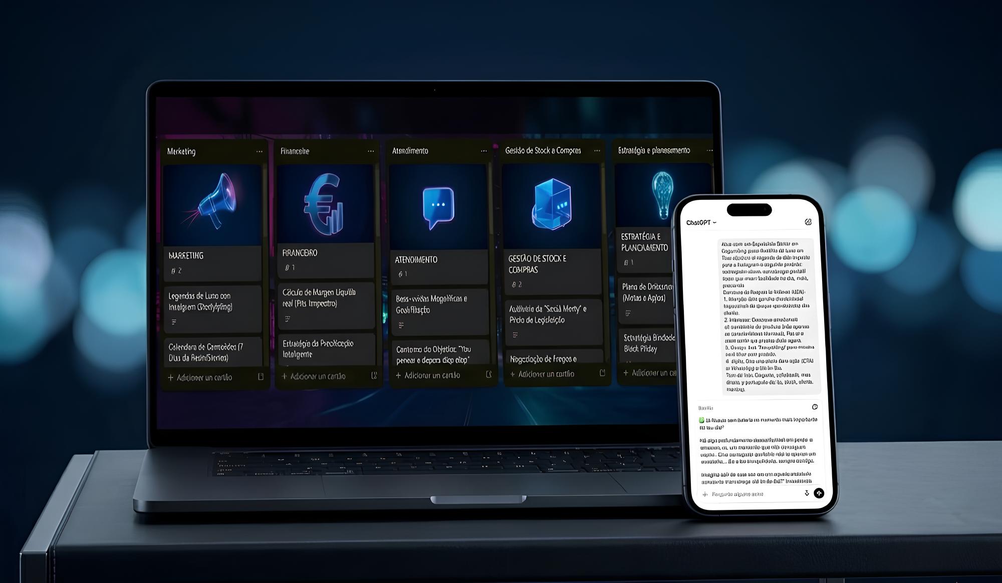 IA para Lojistas — Do Trello ao ChatGPT em segundos